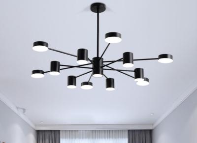 China Metal Black Modern Pendant Light Led Chandelier Haning Lighting For Living Room for sale