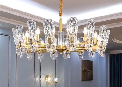 China Gold Led Living Room 240V 100*45cm Crystal Hanging Pendant Lights for sale