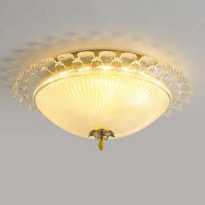 China Bedroom Glass Gold Iron Art + Art Glass Led surface mount Ceiling Light for sale