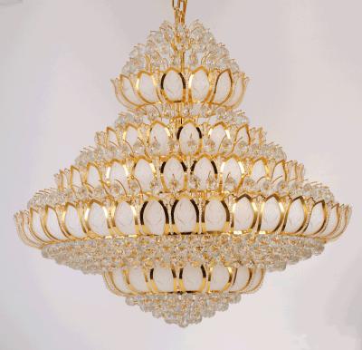 China Golden Glass E14 Led Crystal Pendant Light 2700k Crystal Ceiling Lights for sale