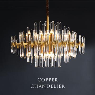 China Hanging Glass  Copper Crystal Pendant Light Ra80 110lm for sale