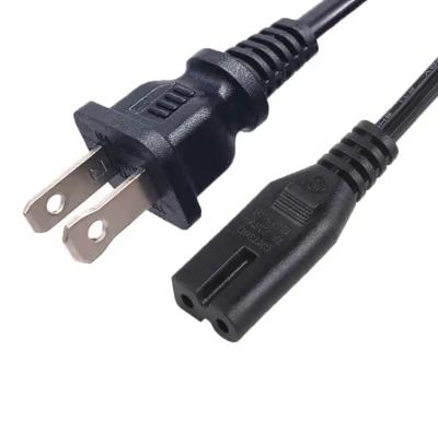 China HENG-WELL Wholesale High Quality US/Canada 2-Pin NEMA  Plug to IEC 320 C7 Power Cord Set (PVC) 1.8M (1800mm) Black en venta