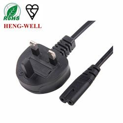 China Electric Extension UK 2 Pin Power Cable Plug 250V 1.8m For Computer Laptop for sale
