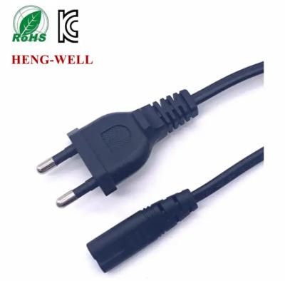 China KTL KC 2 Pin Power Cable , Round Plug Electric Wire Extension Korea Power Cable for sale
