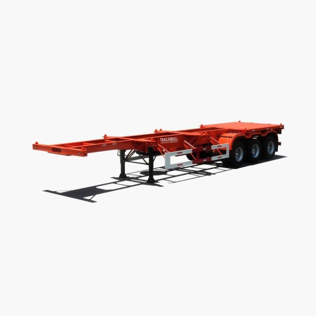 3 Axles 40FT ISO Straight Skeleton Truck Trailers with BPW Axle 12t and Air Bag Spring Suspension for Heavy Duty Container Transit