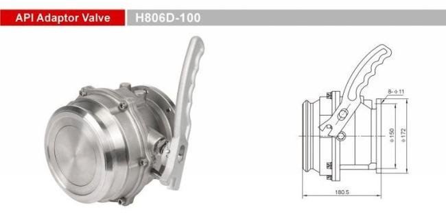 Stainless Steel API Adaptor Valve for Tanks Geth806D-100