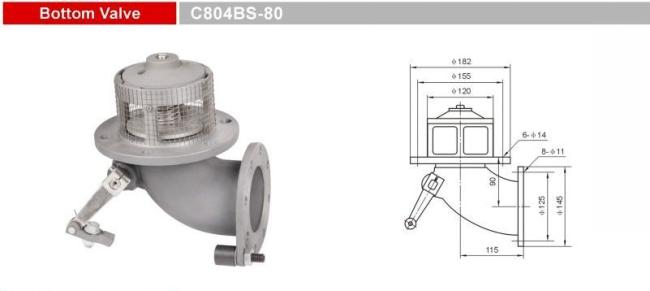 C804BS-80 Aluminum Alloy Bottom Emergency Shut Valves for Tank Truck Trailers