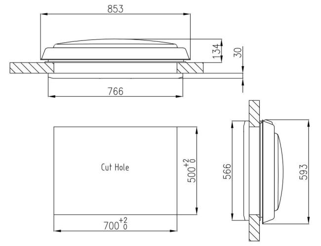 Self-Propelled/Trailer Rvs RW6 Smart Roof Window for RV Truck Camper Motorhomes DIY