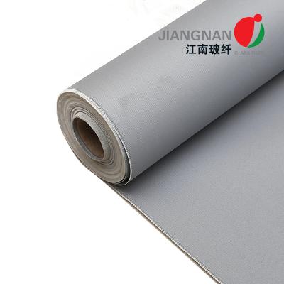 China PU Coated Thermal Insulation Jackets Fiberglass Fabric 0.5mm Grey Satin for sale