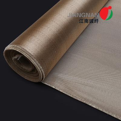 China Caramelized Heat Treated Fiberglass Fabric Smoke Free 0.8mm Thickness for sale