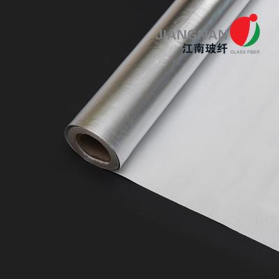 China Silver Coated Aluminum Foil Laminated Fiberglass Fabric Plain Weave Heat Reflective for sale