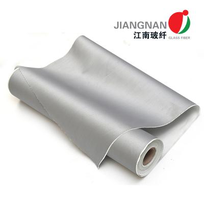 China 0.4mm Fire Protection Grey Polyurethane Fiberglass Cloth Used For Fire And Smoke Curtains for sale