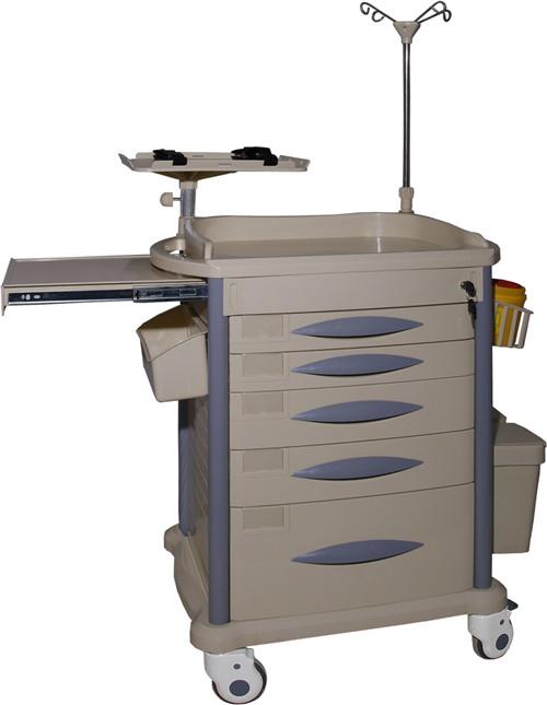 BT-EYN50 2 New Designed Hospital ABS Plastic Emergency Trolley, Medical Cart With 5 Drawers Price