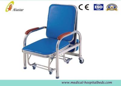 China Hospital Furniture Chairs , Stainless Steel Accompany Chair With Gray Rubber Casters (ALS-C05b) for sale