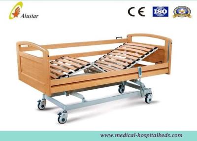 中国 家（ALS-HE002）のための 4 つの無雑音足車が付いている移動可能な木製の電気医学の病院用ベッド 販売のため
