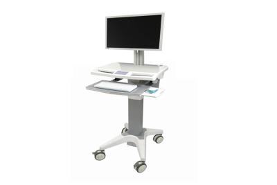 China Adjustable Height Stand Up Desk Hospital Mobile Workstation Cart With Monitor Mount (ALS-WT02) for sale
