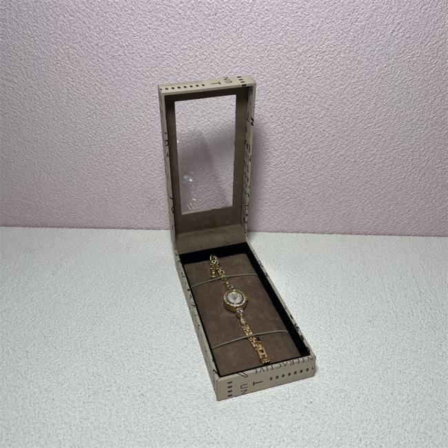 Luxury Black Small Present Craft Gift Jewelry Packaging Cardboard Watch Strap Box Paper