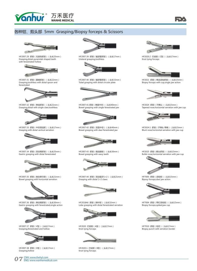 5mm Vanhur Laparoscopic Pike Mouth Grasping Forceps