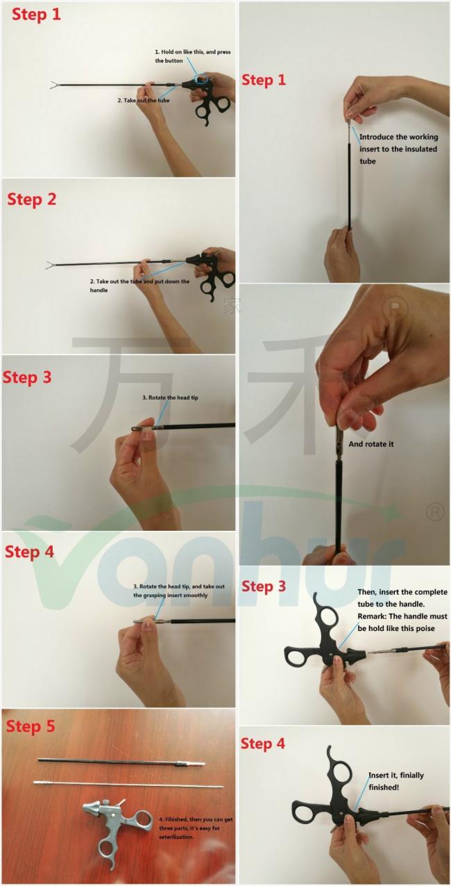 5mm Vanhur Laparoscopic Pike Mouth Grasping Forceps