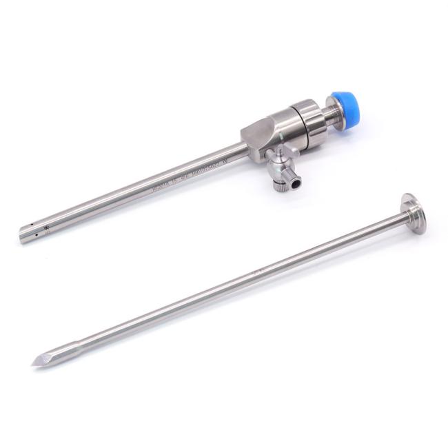 Laparoscopy Instrument Cross-Type Membrance Valve Trocar with Retaining Spiral