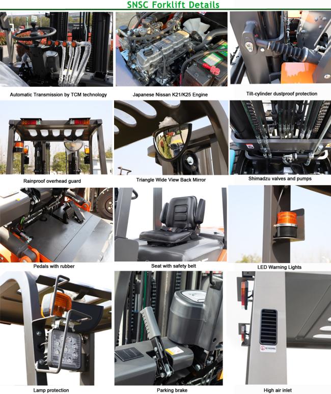3500kg 3.5ton Gas Powered Forklift Trucks with Bale Clamp
