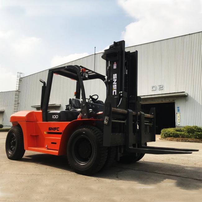 FD100 10 Ton Diesel Forklift With glass boom durable and high hardness material suitable for glass industry