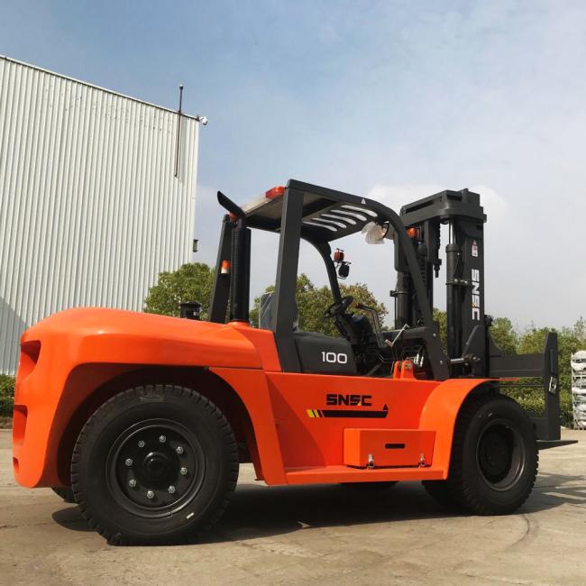 FD100 10 Ton Diesel Forklift With glass boom durable and high hardness material suitable for glass industry