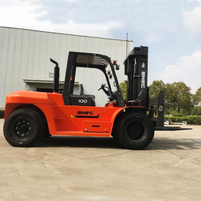 FD100 10 Ton Diesel Forklift With glass boom durable and high hardness material suitable for glass industry