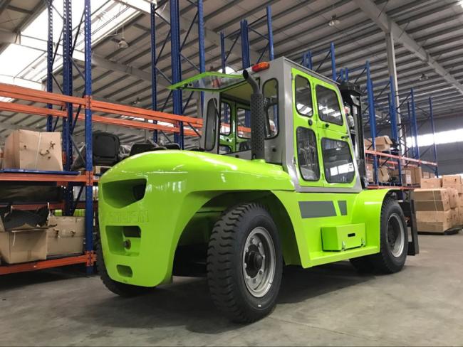 FD100 10 Ton Diesel Forklift With glass boom durable and high hardness material suitable for glass industry