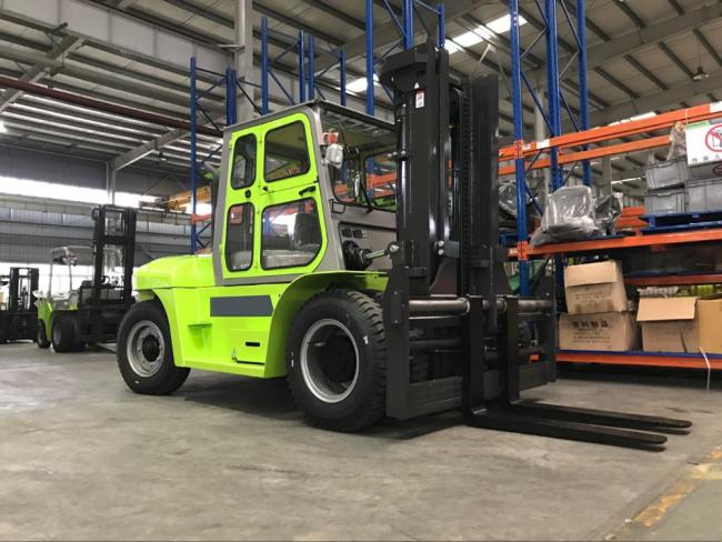FD100 10 Ton Diesel Forklift With glass boom durable and high hardness material suitable for glass industry