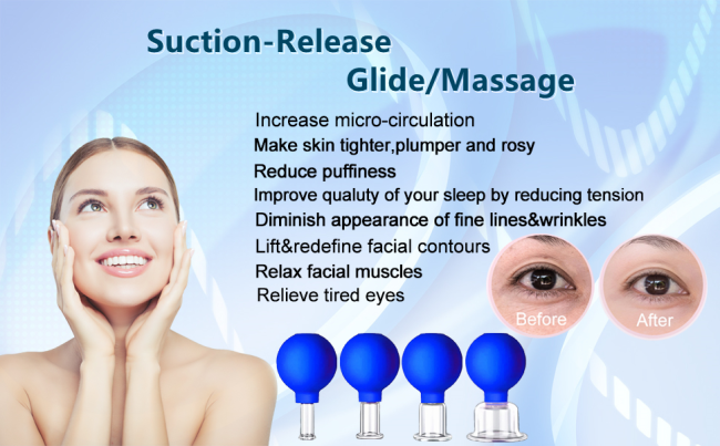 4 Size Facial Cupping Therapy Set Glass,