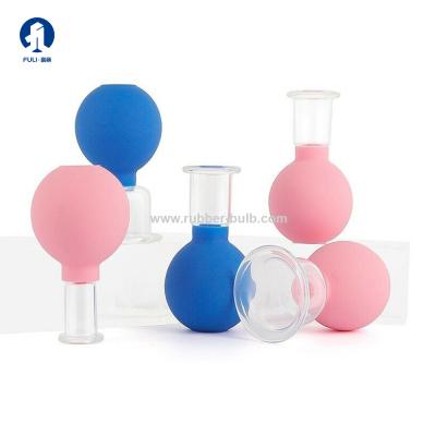 China Glass And Rubber Cupping Medical Body Health Silicone Massager Therapeutic Massage Suction Cups for sale