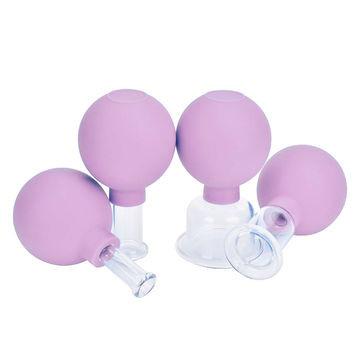 China A Set Of Four  Different Size  Chinese Cupping Facial Massage And Massage Silicone Cupping Therapy Set for sale