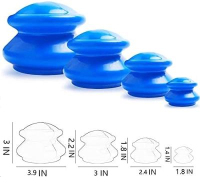 China 4 Pcs Size Silicone Suction Vacuum Cupping Massage Therapy Cups Set Home Use Cupping Kit For Cellulite Reduction for sale