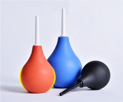 China bola azul del enema 89/160/224/310ml del silicón rectal en forma de pera de la ducha para el enema anal de los dos puntos del ano en venta