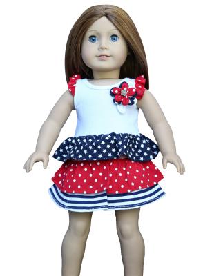 China Multicolor Nylon Wool Tiered Doll Dresses 18 inch Dolls , American Girl Doll Outfits for sale