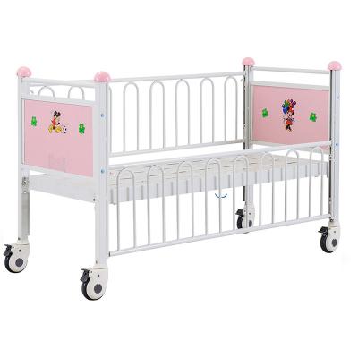 China Factory Infant Hospital Crib Metal Babies Clinic Medical Bed Kids Children Pediatric Bed with Casters Manufacturers for sale
