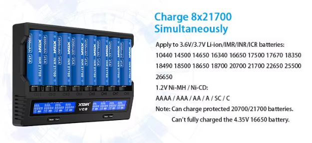 VC8 Battery Compatibility Chart