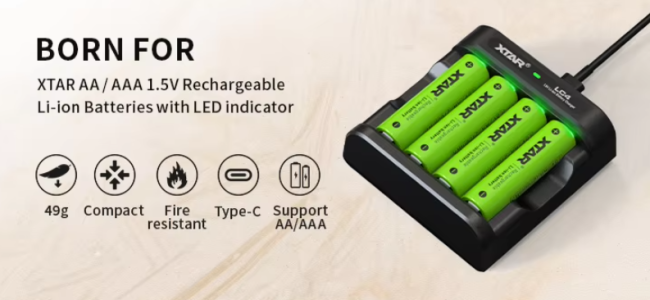 XTAR LC4 4-Port Compact USB-C Battery Charger