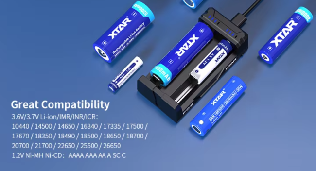 XTAR FC2 2-Bay Smart Battery Charger