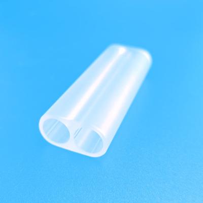 China Frosted Quartz Glass Tubes Double Hole Cerium Doped Quartz Flow Tubes for sale