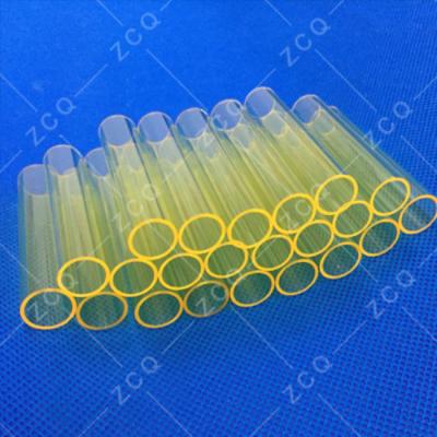 China Yellow Optical Pump Transparent Quartz Tube Of Laser Spare Parts for sale
