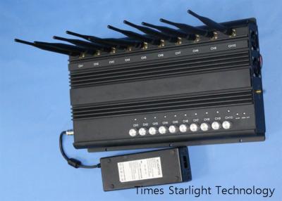 China 3G 4G LTE Cell Phone Jammer Wireless Signal Blocker With 10 Antenna RF Output for sale