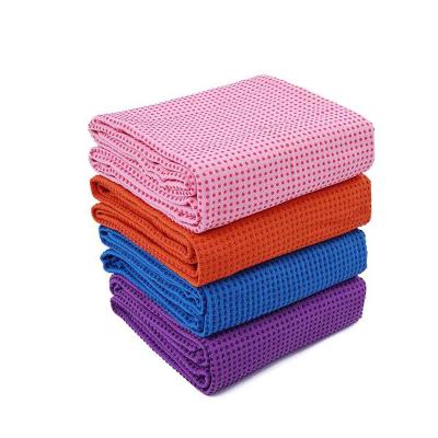 China Custom Print Logo Non Slip Microfiber Yoga Towel With Corner Pocket 80X160 for sale