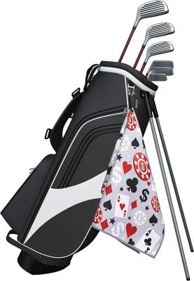 China Highly Absorbent SGS Golf Microfiber Towel With Hanging Loop Included for sale