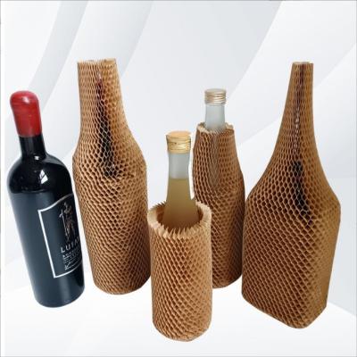 China Craft Kraft Honeycomb Wrapping Paper Mesh Set Cosmetic Glass Bottle Packing Shockproof for sale