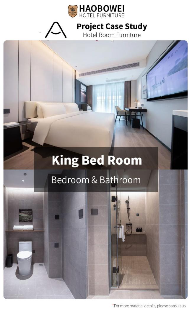 Wholesale Modern Hotel Standard King Size Double Bedroom Three Star Furniture Set