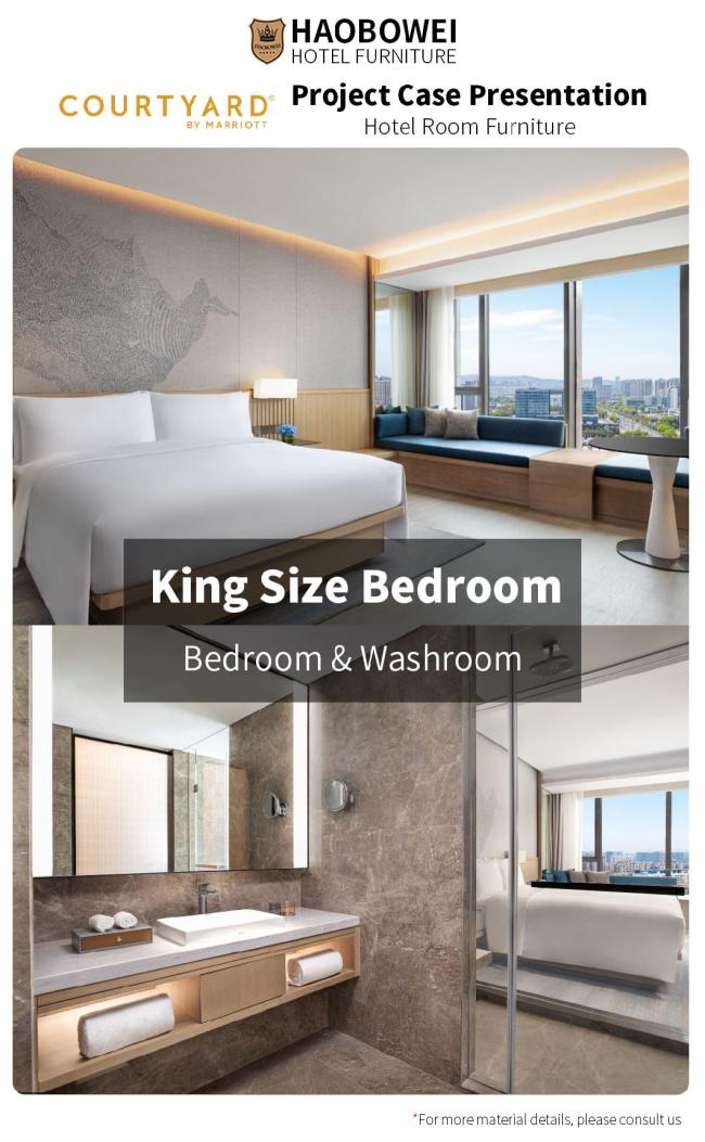 Foshan 4 Star King Size Bedroom Headboard Marriott Resort Hotel Furniture Set