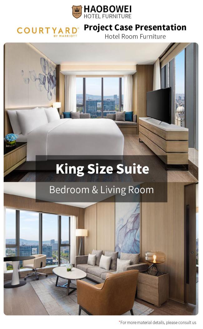Foshan 4 Star King Size Bedroom Headboard Marriott Resort Hotel Furniture Set