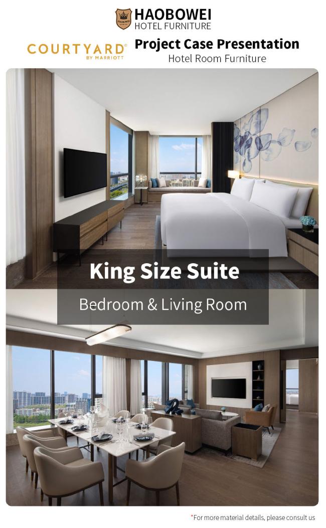 Foshan 4 Star King Size Bedroom Headboard Marriott Resort Hotel Furniture Set